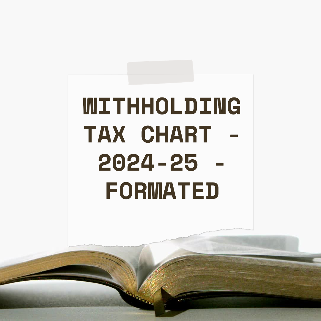 Withholding Tax Chart - 2024-25 - Formated