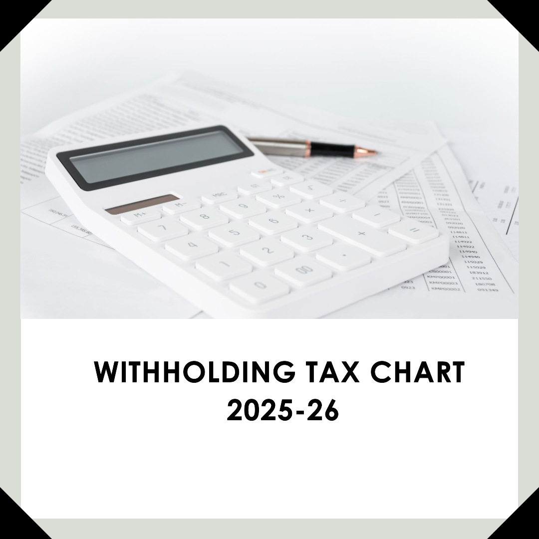 Withholding Tax Chart - 2025-26