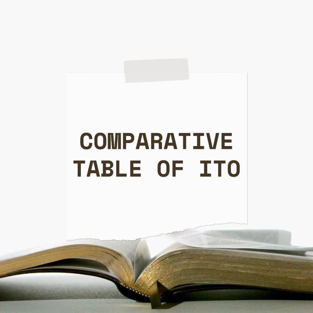 Comparative Table of ITO