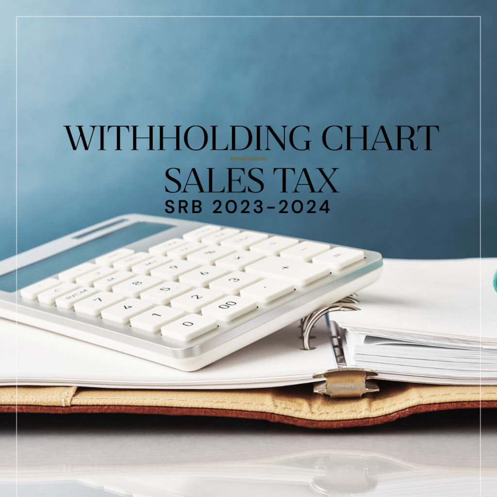 Withholding Chart Sales tax - SRB 2023-2024
