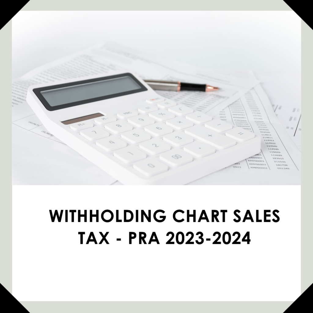 Withholding Chart Sales tax - PRA 2023-2024