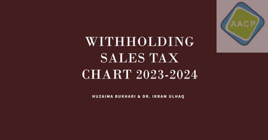 Withholding Sales Tax Chart 2023-2024