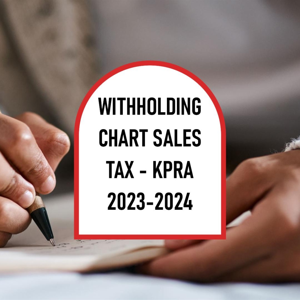 Withholding Chart Sales tax - KPRA 2023-2024
